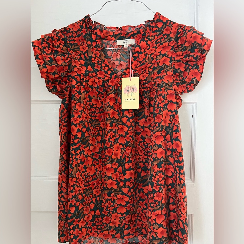 Entro ruffle sleeve top